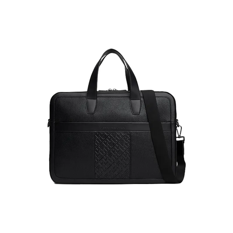 Tommy Hilfiger TH Monogram Polyurethane Laptop Bag Regular Men's Black-0