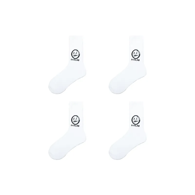 Kinglake Mid Calf Socks Unisex 4 Pack White-0