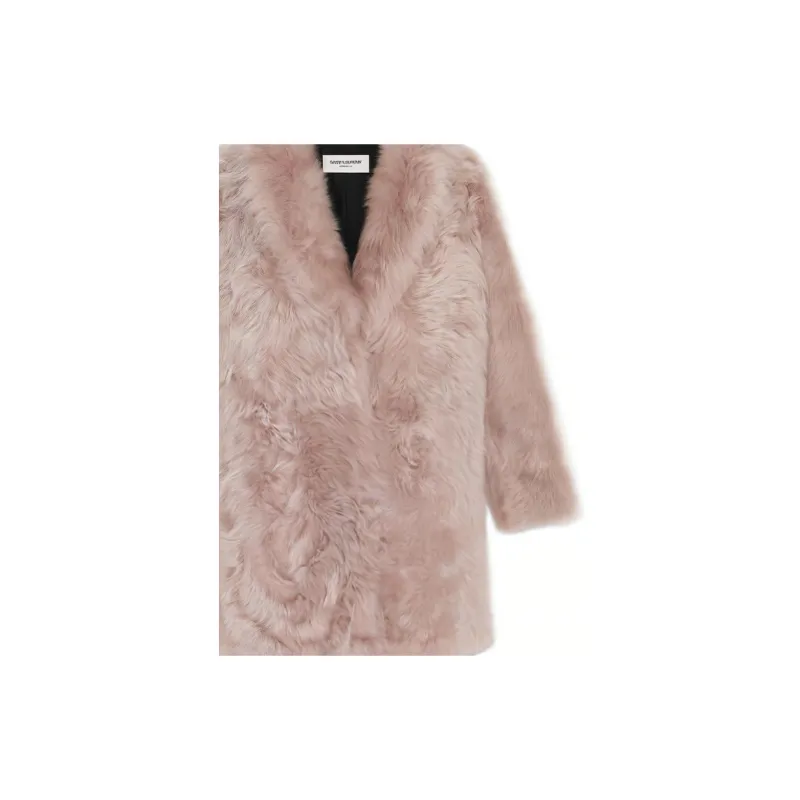 SAINT LAURENT Shearling Long Sleeved Coat-3