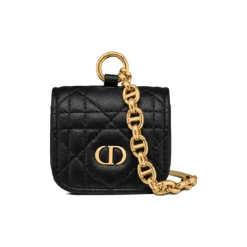 DIOR Caro Leather Headphone Sleeve Women's Black
