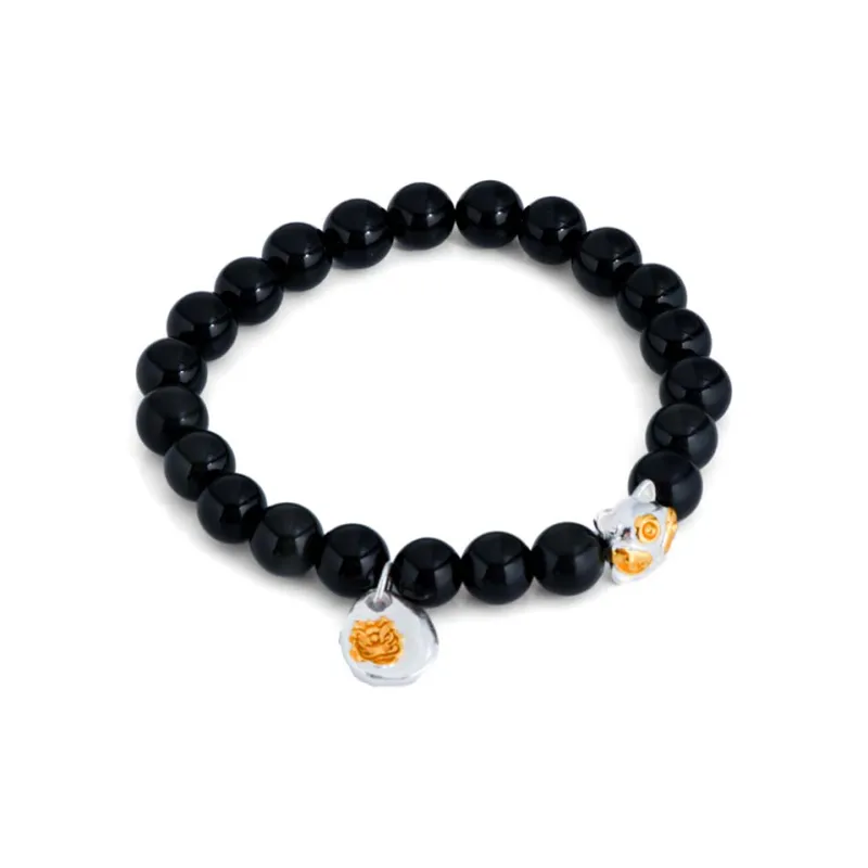 LONGFENGYUAN Obsidian Bracelets Men's-0