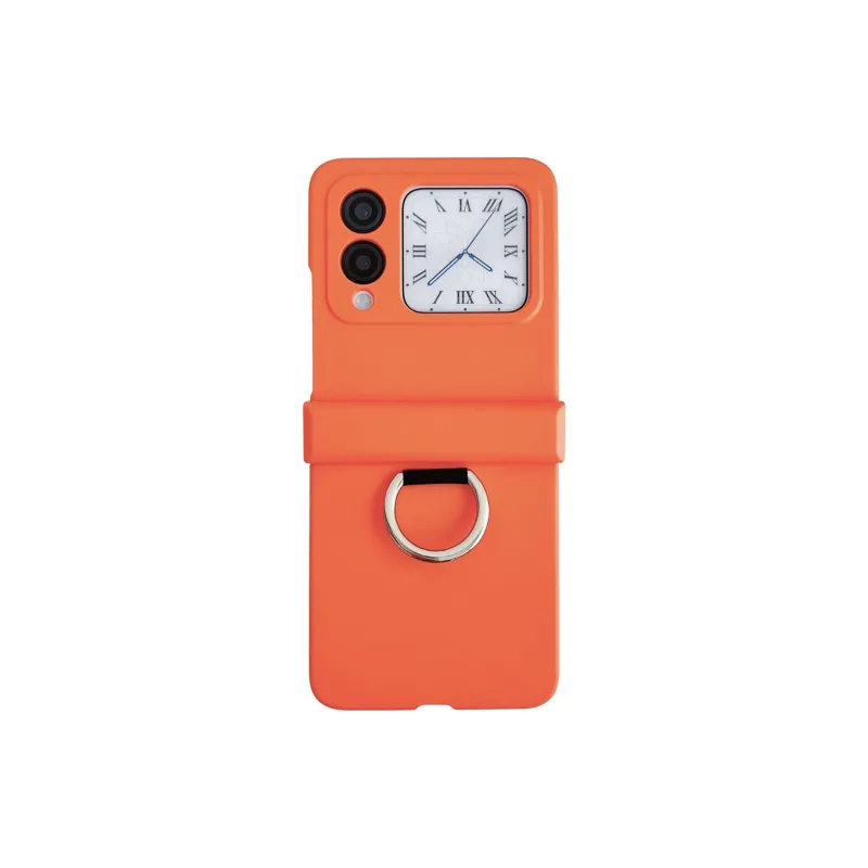 ZHUOJI PC Material New Skin Feel Portable Ring Phone Case Compatible Huawei Novaflip-4