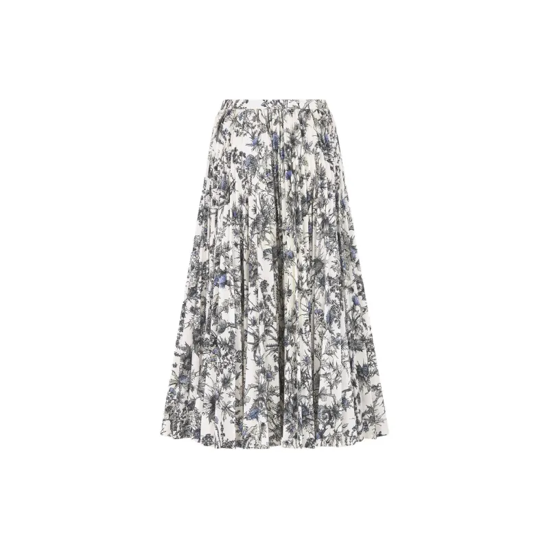 DIOR FW24 Casual Long Skirt Women's Blue-1