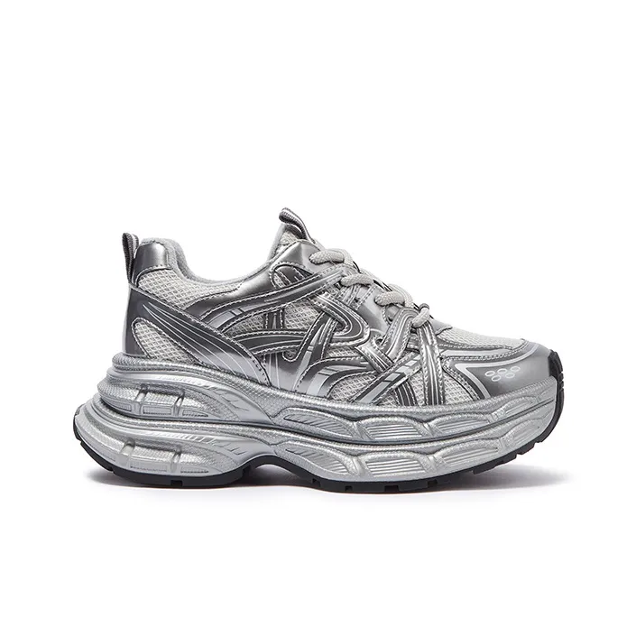 CAMEL Galaxy 2.0 Chunky Sneakers Women's Low Top Beige/Gold, Silver, Dark Gray/Gunmetal, Light Brown-1