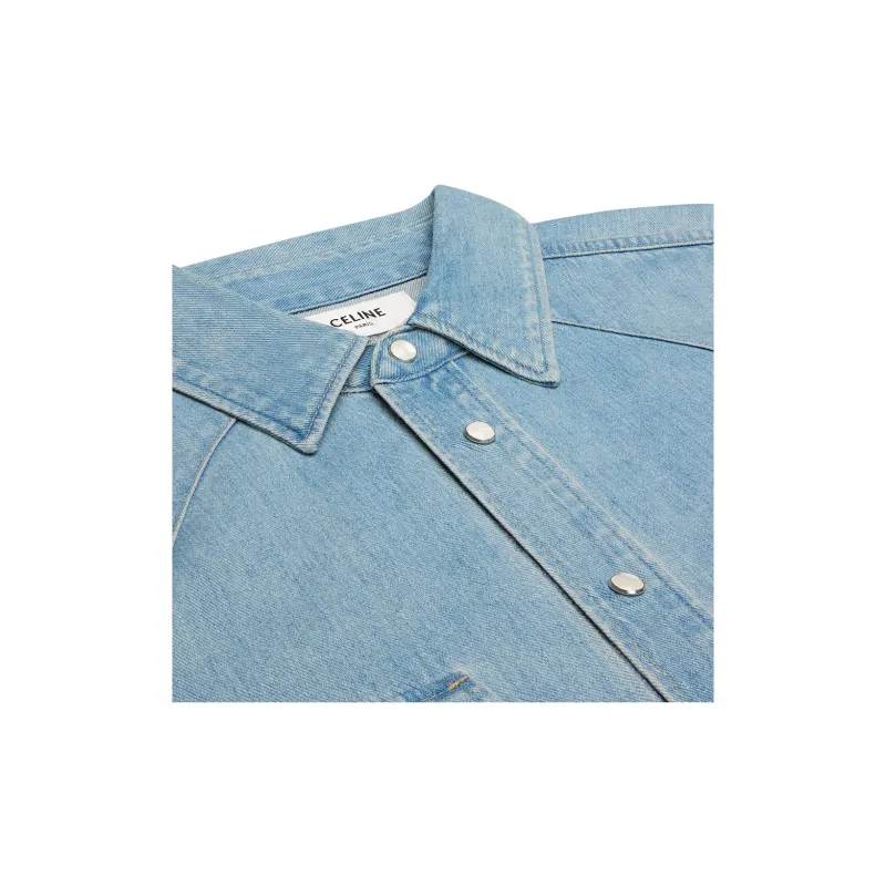 CELINE Shirt In Vintage Stone Indigo Denim-2