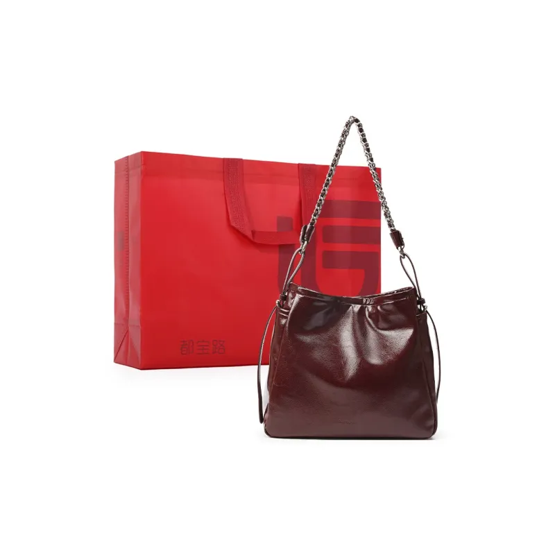 Dubaolu Synthetic Leather Handbag Shoulder Bag Regular Women's Angora Red/Black-0