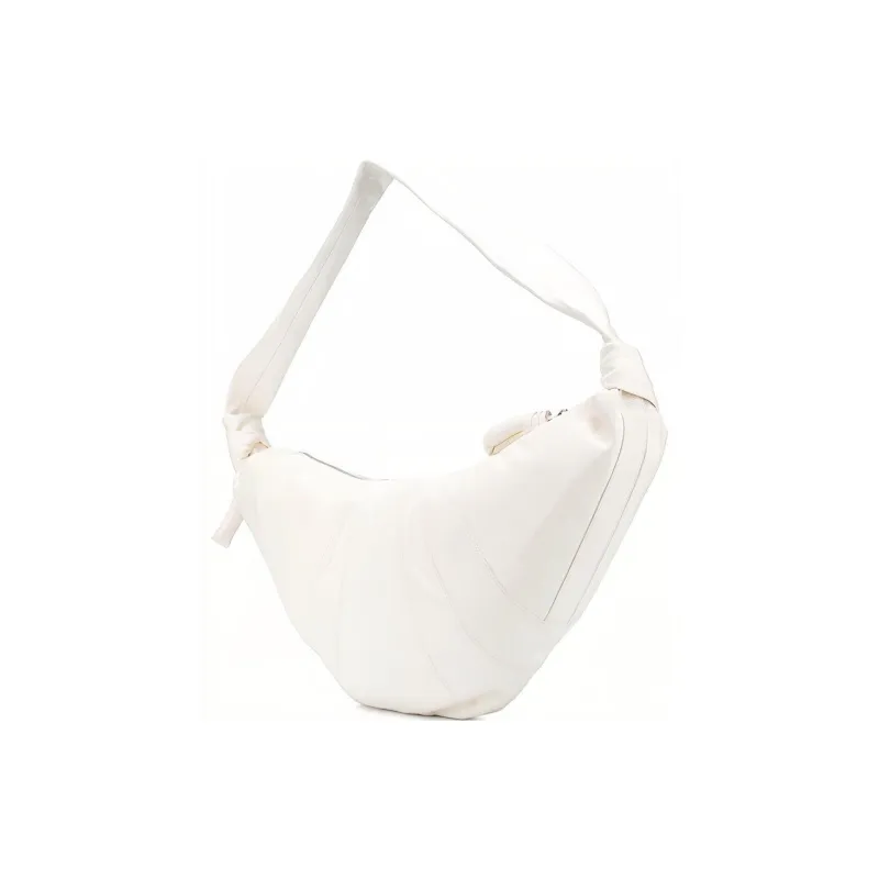 Lemaire Croissant Series Lambskin Croissant Bag Goat Horn Bag Crossbody Bag Shoulder Bag Large Size Women's White-1