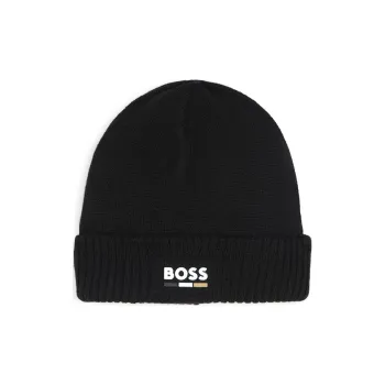 BOSS Logo print Knitted Beanie