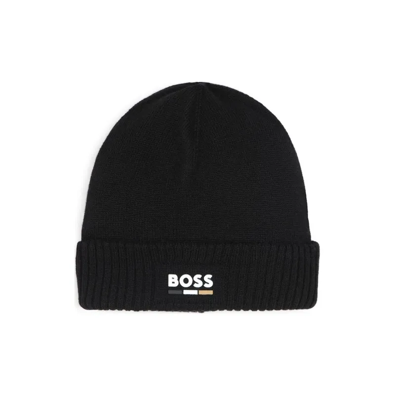 BOSS Logo print Knitted Beanie-0