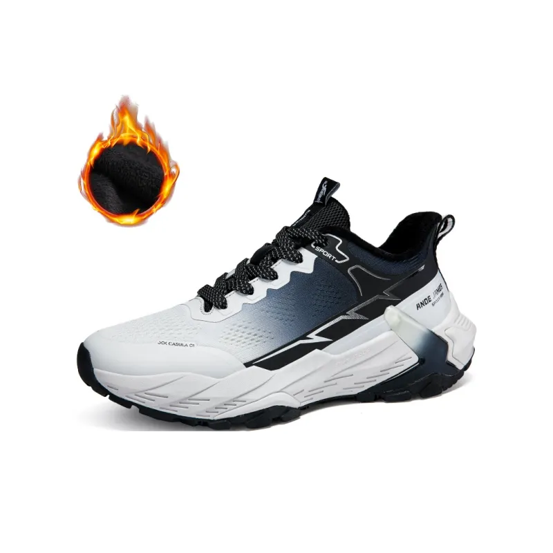ANDEZHANMUSI Running Shoes Men Low Top Black/Gray-7