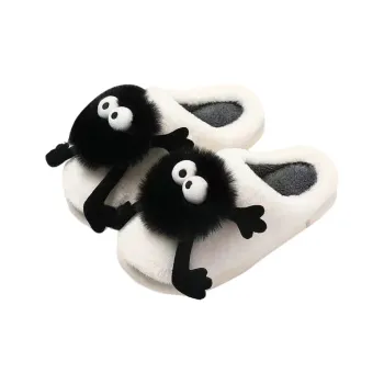 FGHGF Home Slippers Padded Shoes White/Gray/Black