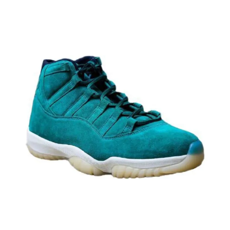 Jordan Air Jordan 11 Anti-Slip Wear-Resistant Mid-Top Vintage Basketball Shoes Unisex Green-1