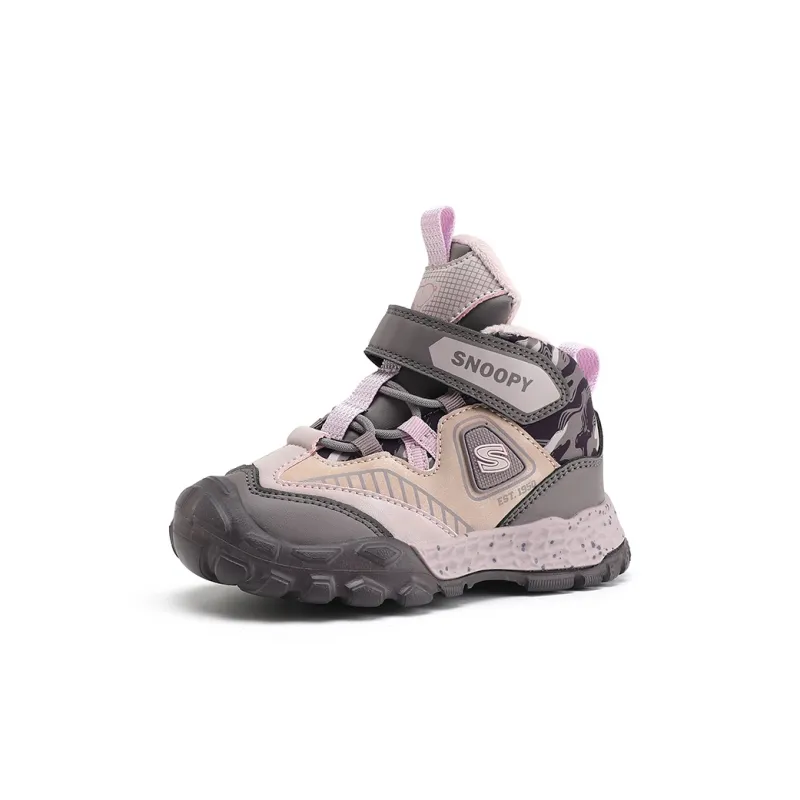 SNOOPY Slip-Resistant Anti-Kick Cushioning Warm Children's Basketball Shoes Flower Color/purple Kids'-1