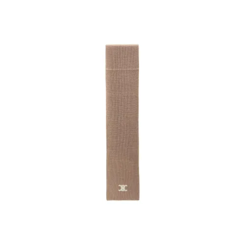 CELINE Cashmere Knit Scarves Women's Brown