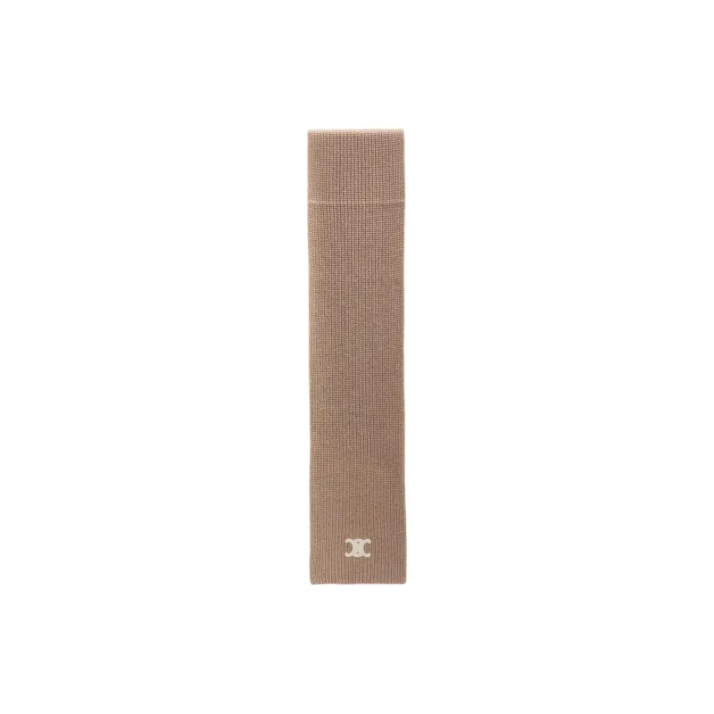 CELINE Cashmere Knit Scarves Women's Brown-0