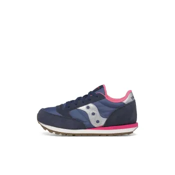 Saucony Jazz Original Anti-Slip Wear-Resistant Low-Top Kids Lifestyle Shoes Marine Blue Silver Pink Kids'