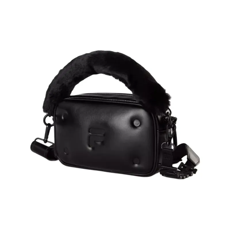 FILA FUSION PU Shoulder Bag Crossbody Bag Handbag Extra Small Unisex Pitch Black-1