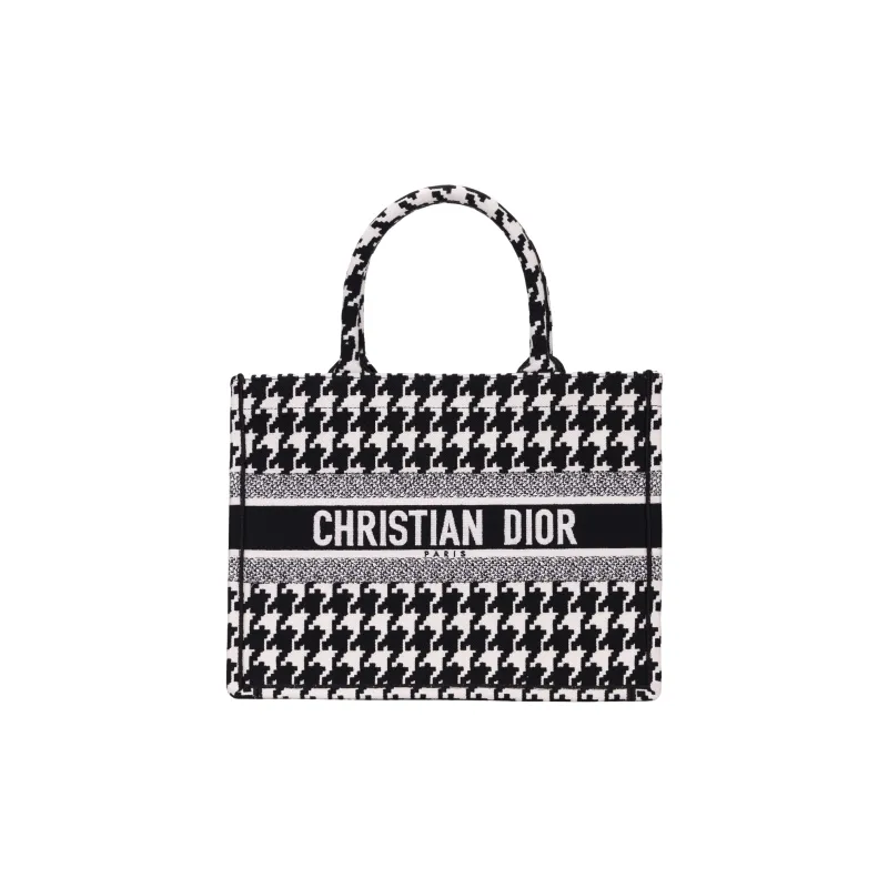 DIOR BookTote Leather Tote Bag, Shopping Bag, Shoulder Bag, Handbag Medium Size Women's Black/White-1
