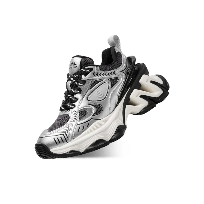 CHERYKALLY Cushioned Anti Slip Wear Resistant Lightweight Height Increasing Low Top Chunky Sneakers Women's-15