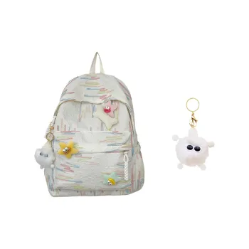 MARKANGARO Nylon Backpack Regular Women's Black/White