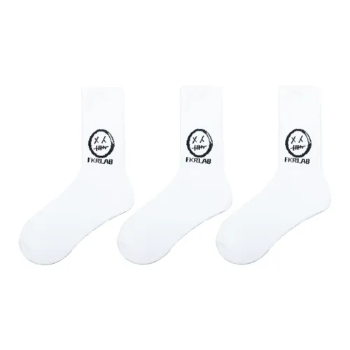 Kinglake Mid Calf Socks Unisex 3 Pack White