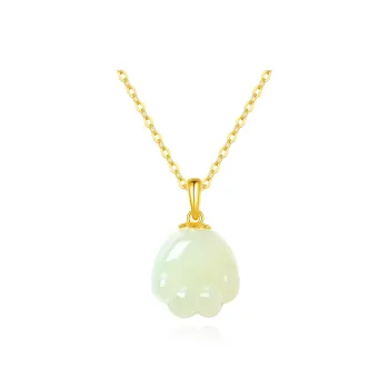 FUSSEM Hetian Jade Necklaces Pale Greenish White Jade Women's