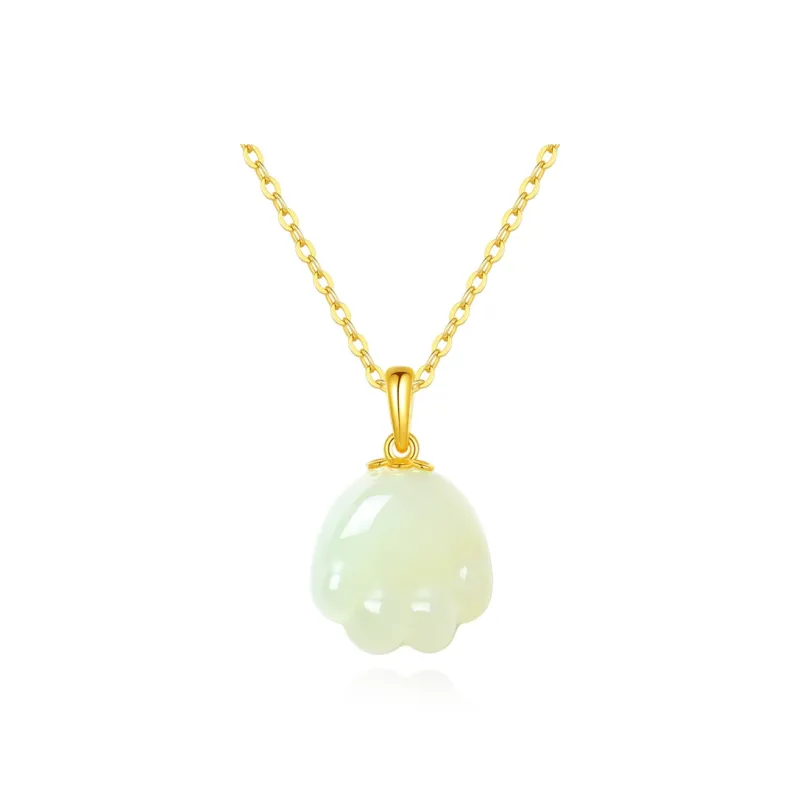 FUSSEM Hetian Jade Necklaces Pale Greenish White Jade Women's-0