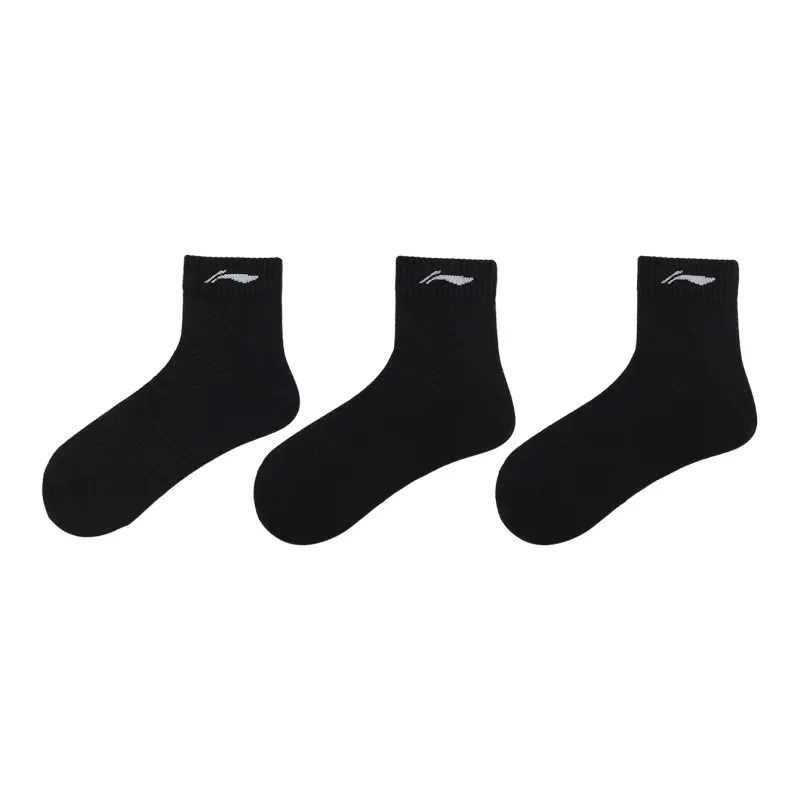 LiNing Fitness Series Ankle Socks Unisex 3 Pack Black-3