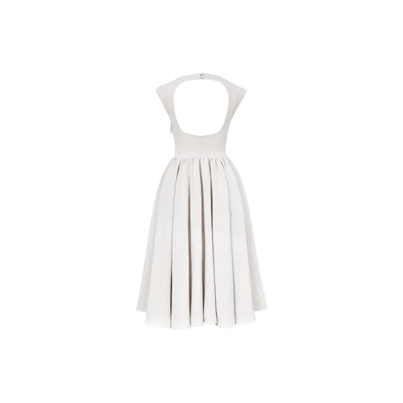 HOUSE OF CB Debutante Short Sleeved Dress Women's Dove/White Gray-1