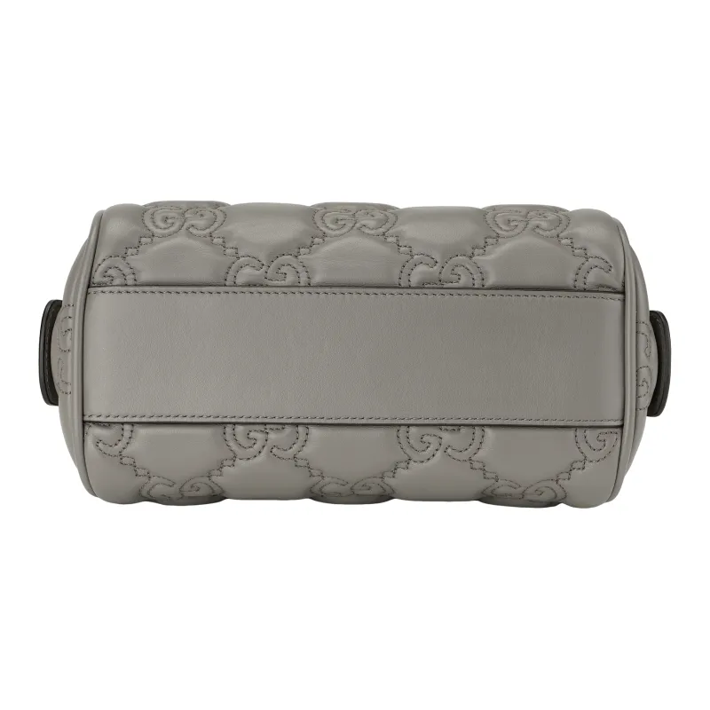 GUCCI GG Matelassé Leather Controller Boston Bag Shoulder Bags Handbags Mini Women's Earth Gray-5