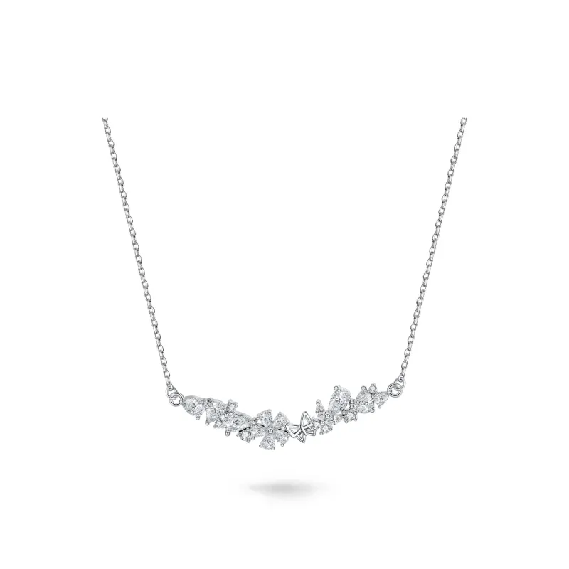 MAGICPOLE 999 Fine Silver Zircon Necklaces Women's Silver Gift Box Sets-0