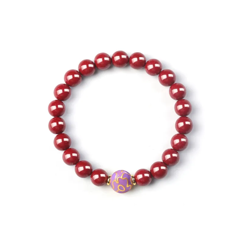 Moon Jewelry Reconstructed Cinnabar Bracelets Unisex-38