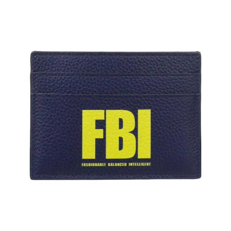 Balenciaga Leather Card Holder Unisex Blue-0