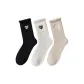 [3 Pack, Thickened Embroidery Thermal Socks]Black+White+Beige/One Size