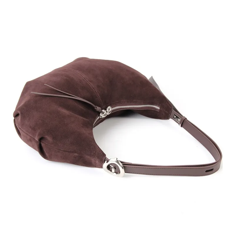YOCAMU Cow Leather Shoulder Bag Regular Women's Caramel Brown/Coffee-9