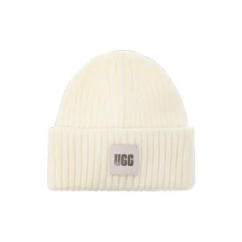 UGG Logo Patch Chunky Ribbed Beanie