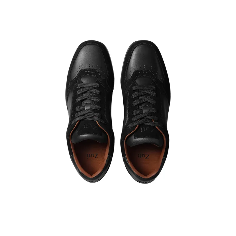 Zuti Vintage Versatile Patchwork Velvet Skateboard Shoes Low-Top Casual Shoes Men's Black-2