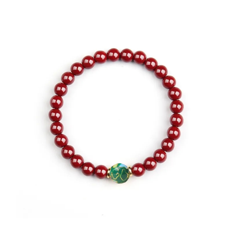 Moon Jewelry Reconstructed Cinnabar Bracelets Unisex-16