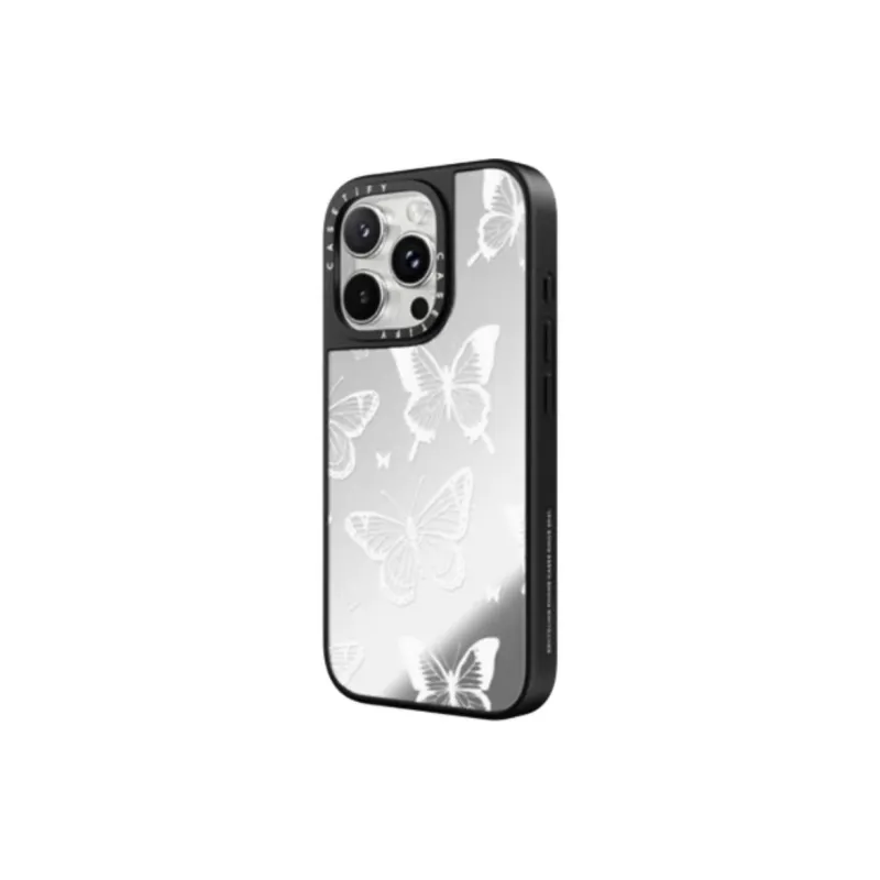 CASETIFY Made Of Polycarbonate White Butterfly Phone Cases IPhone16ProMax/16Pro/15ProMax/14ProMa Artistic-1