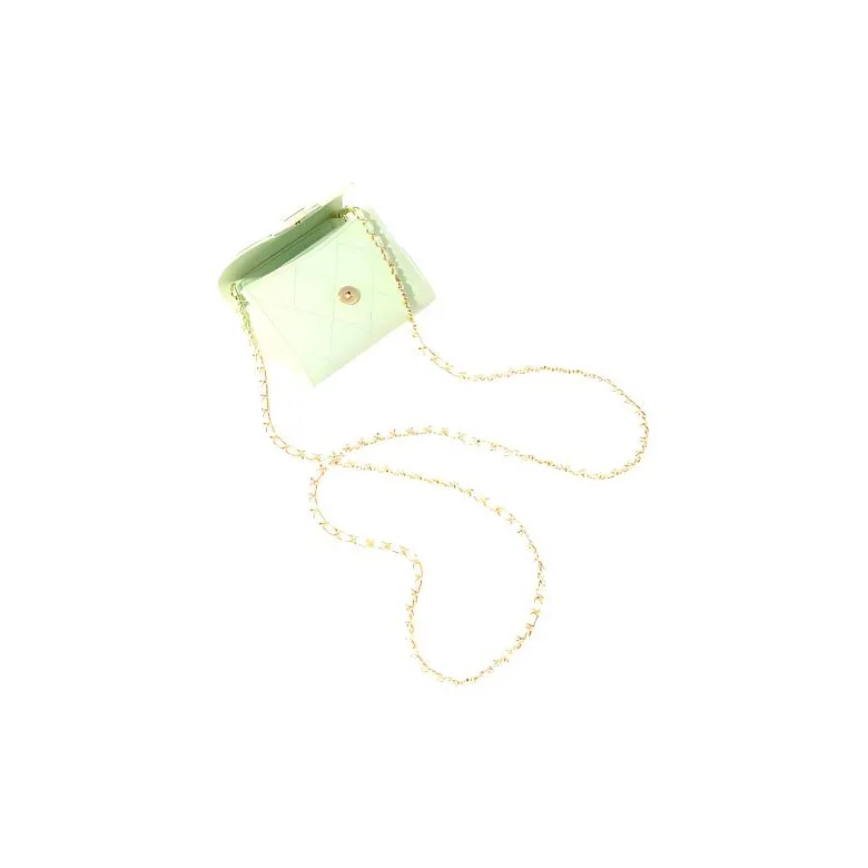 CHANEL Grain Embossed Calfskin Evening Bag, Shoulder Bag, Crossbody Bag Women's Light Green-1
