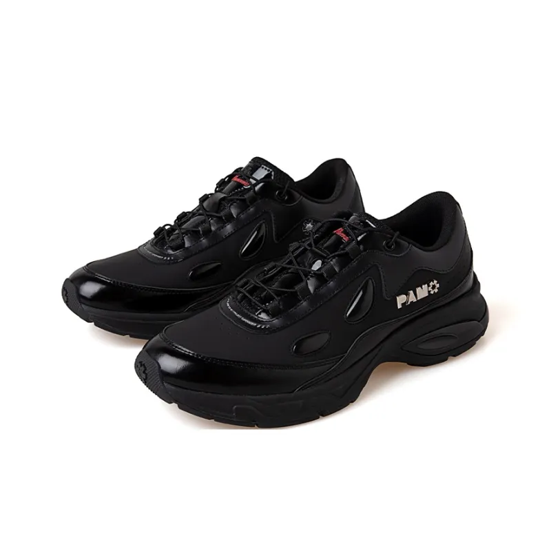 PAMP Wushan Gear Slip Resistant Height Increasing Low Top Casual Shoes Unisex Black-1