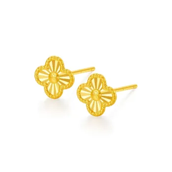 JINGUIFU 18K Gold Stud Earrings Women's