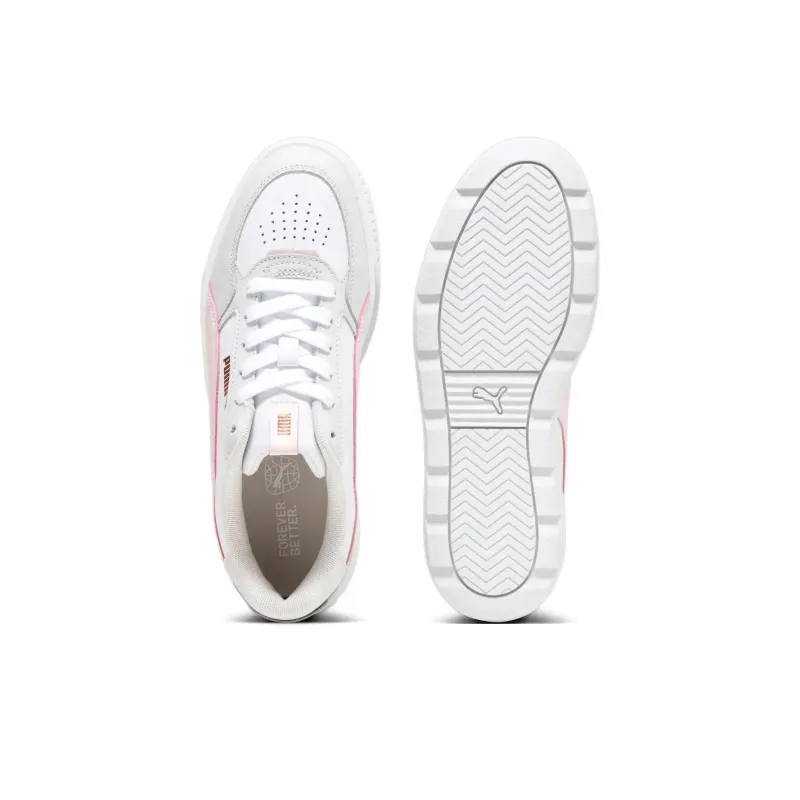 PUMA KARMEN REBELLE Anti-Slip Wear-Resistant Low-Top Skateboard Shoes Women's White Pink-3