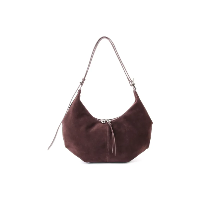 YOCAMU Cow Leather Shoulder Bag Regular Women's Caramel Brown/Coffee-6