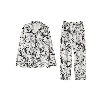 WANANNI Pajama Set Men's Black White