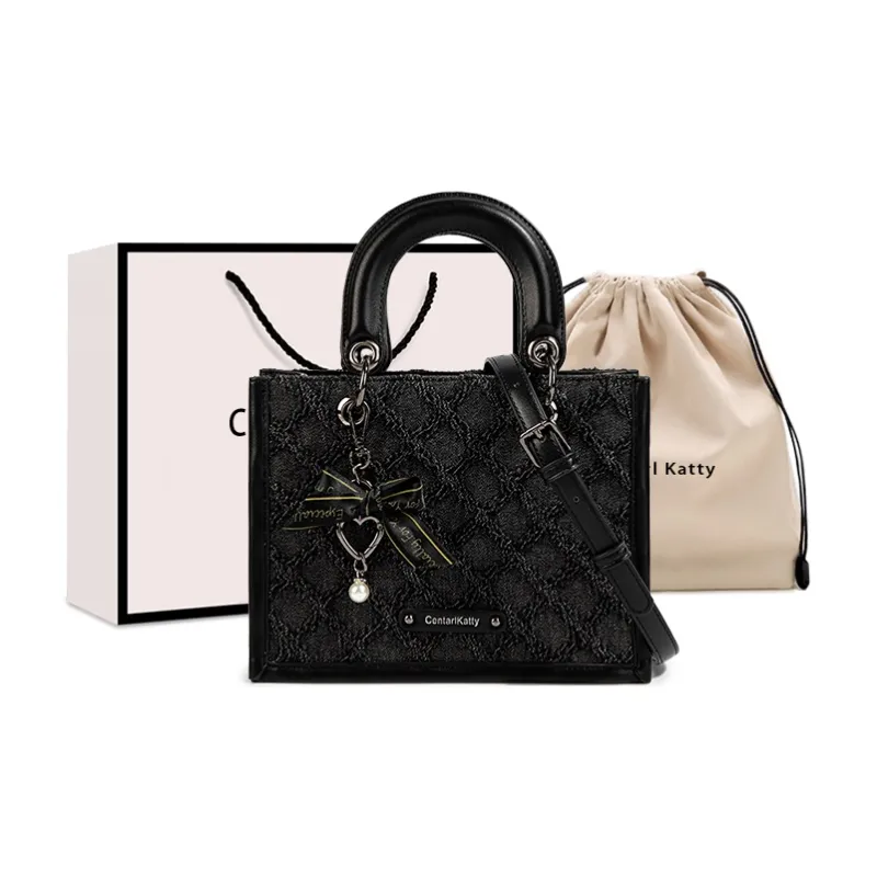 CentarlKatty Polyurethane With Synthetic Leather Handbag Women's Denim Black-0