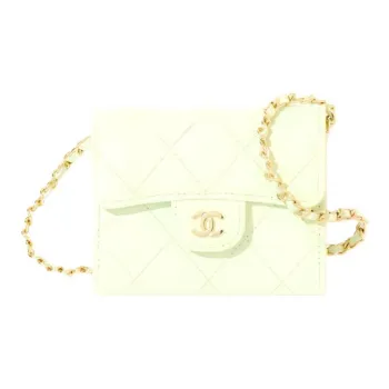 CHANEL Grain Embossed Calfskin Evening Bag, Shoulder Bag, Crossbody Bag Women's Light Green