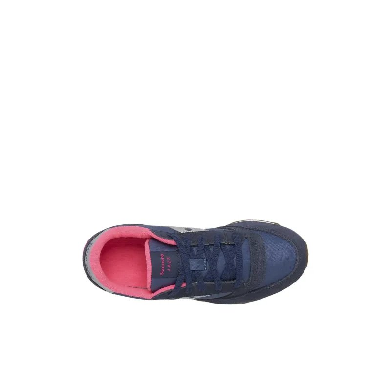 Saucony Jazz Original Anti-Slip Wear-Resistant Low-Top Kids Lifestyle Shoes Marine Blue Silver Pink Kids'-4