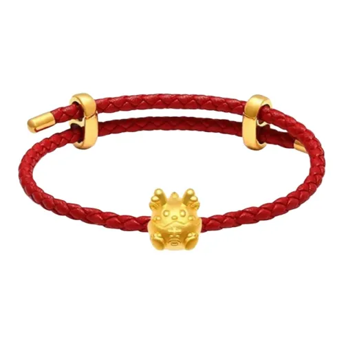 YORISTEINK Good Luck Fortune Beads Lucky Dragon Egg 999 Solid Gold Fixed Price Gold Bracelet Unisex