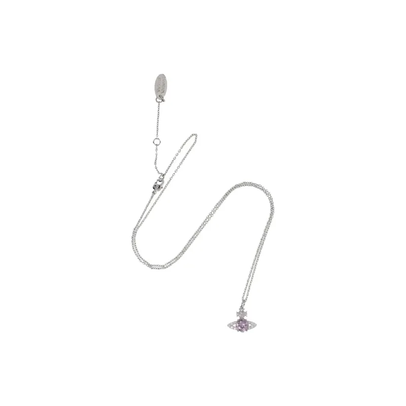 Vivienne Westwood ISMENE PENDANT Brass Necklaces Women's Purple/Silver Chain-2